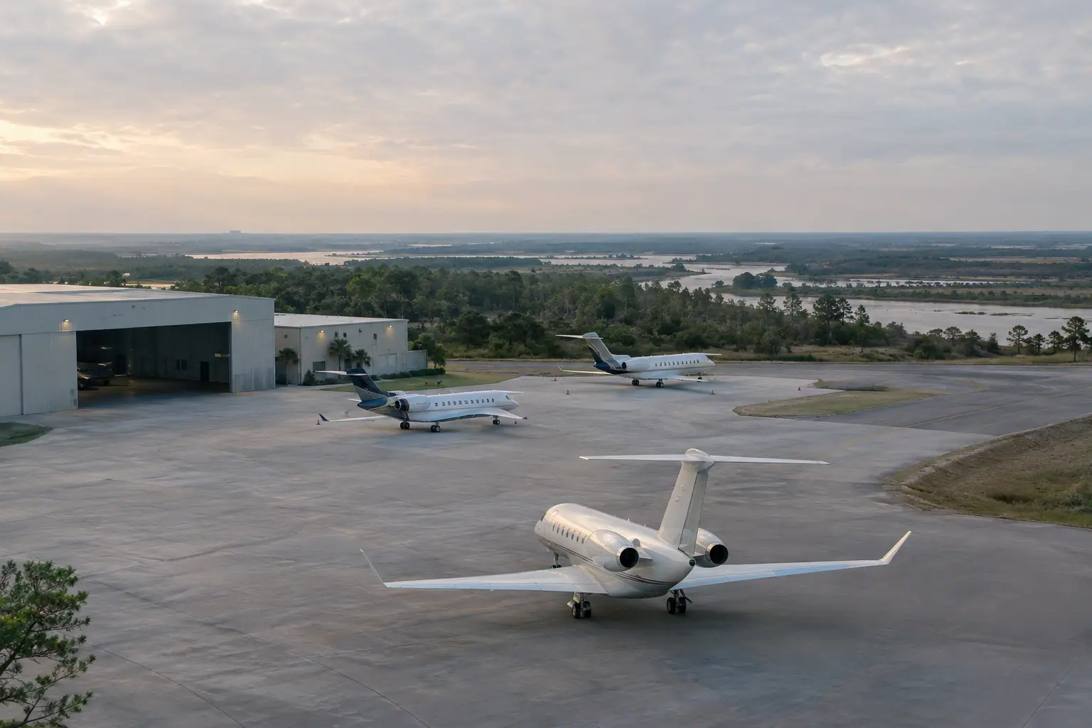 Private jets at William P. Hobby Airport